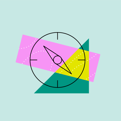 Kompass Icon farblich hinterlegt